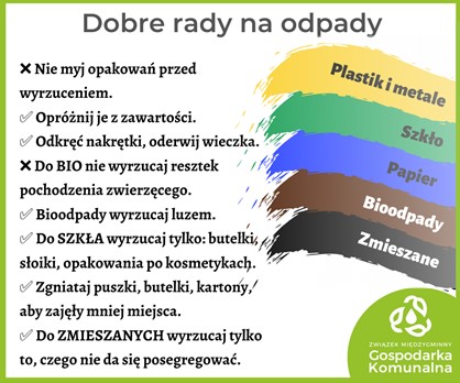 Dobre rady na odpady - plakat - treść w artykule